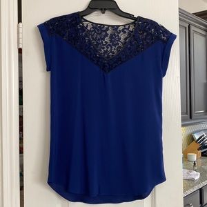 Royal blue v-neck with lace